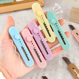 Mini navaja de bolsillo Kawaii con diseño de caramelo, color arte, multiusos, caja exprés, cortador de papel, herramienta para manualidades, material de papelería para oficina y escuela.
