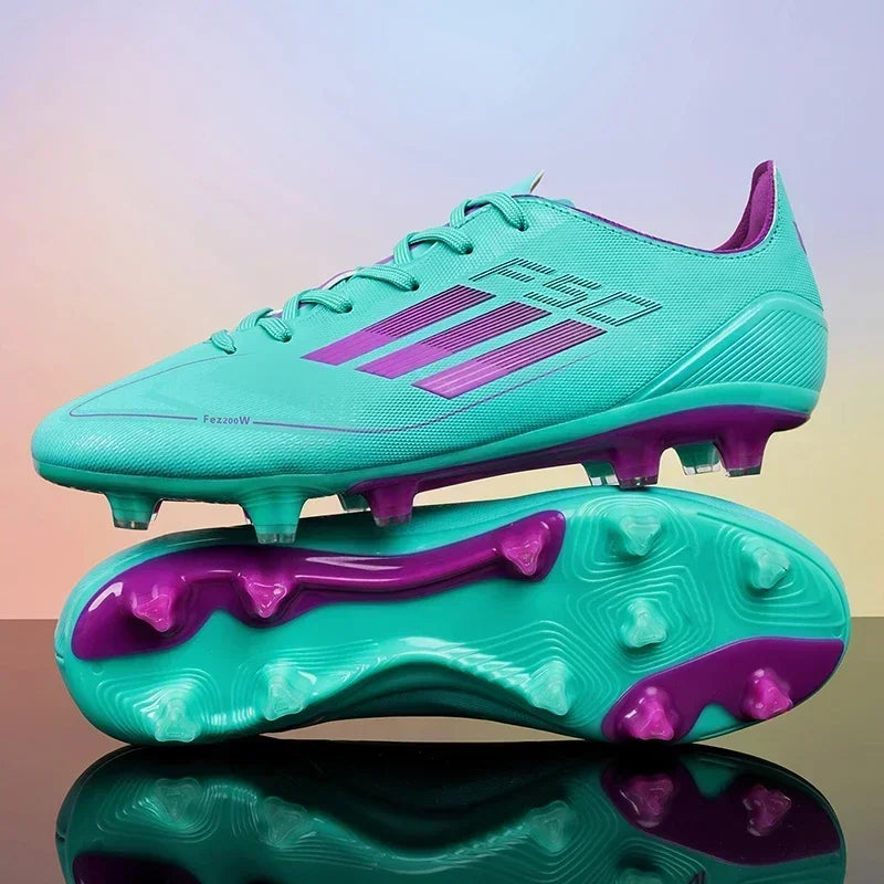Botas de fútbol de entrenamiento para hombre, botas de fútbol para césped artificial, botas de fútbol profesionales unisex para exteriores, antideslizantes, transpirables para fútbol sala