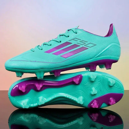 Botas de fútbol de entrenamiento para hombre, botas de fútbol para césped artificial, botas de fútbol profesionales unisex para exteriores, antideslizantes, transpirables para fútbol sala