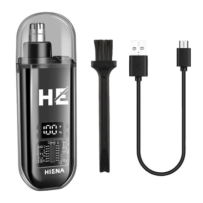 Recortador de vello nasal eléctrico HIENA, recargable, mini, de bolsillo, para nariz, orejas, afeitado, recortador de cejas, corte de cabello en seco y húmedo.