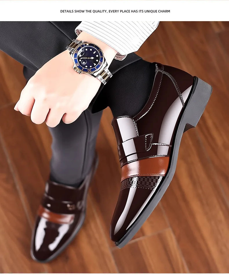 Luxury Mens Leather Shoes Retro Carved Lace-up Brogue Oxford Wedding Men Dress Shoes Male Formal Business Gentleman Office Shoes