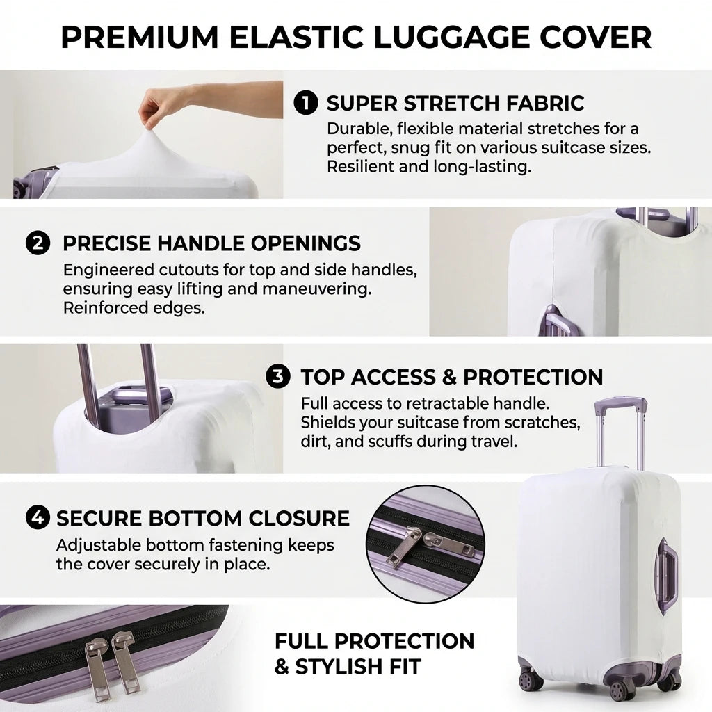 Luggage Cover Protector Elastic Waterproof Dustproof For 18-32 Inch Suitcase Travel Accessories