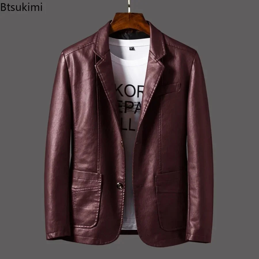 Chaquetas de cuero para hombre, estilo coreano, ajustadas, de moda, tallas grandes M-6XL, 2024