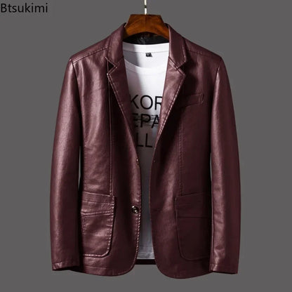 Chaquetas de cuero para hombre, estilo coreano, ajustadas, de moda, tallas grandes M-6XL, 2024