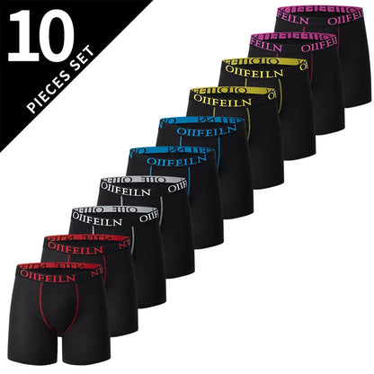 4/5 /10 Pcs Fashionable Men's Long Underwear Casual Boyshort Youth Sports Shorts Comfortable Breathable Stretch Shorts Underwear