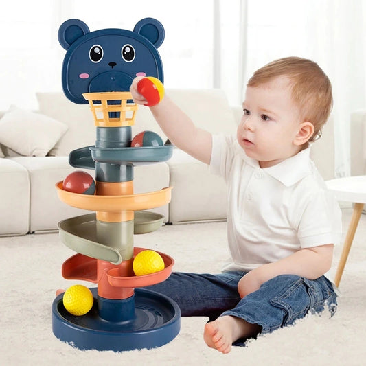 Juguete Montessori para bebés, pelota rodante, juegos educativos Montessori para bebés, pista apilable, juguetes para el desarrollo del bebé.