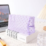 Heart-Shaped Nylon Mesh Cosmetic Bag Portable Toiletry Organizer for Women Makeup Storage