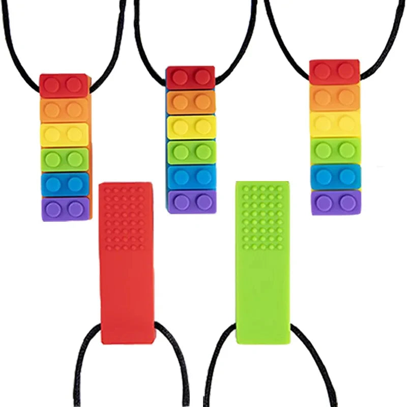 Silicone Baby Teether Toy, Colorful Toys, Christmas Teethers, Autism Sensory Chew, Oral Motor Therapy Tools, Teething Necklace