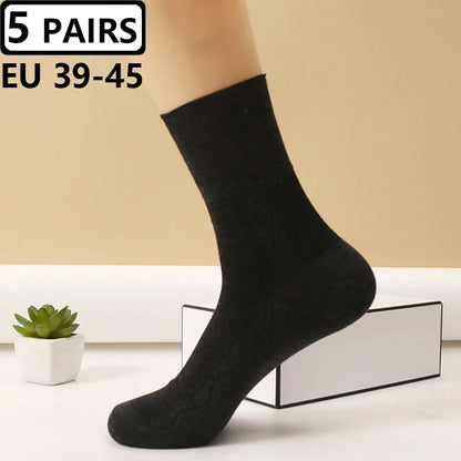 5 Pairs Plus Size EUR 45-50 Prevent Varicose Veins Socks Mens Diabetics Patients Cotton Loose Mouth Sock Man Women Comfort Meias