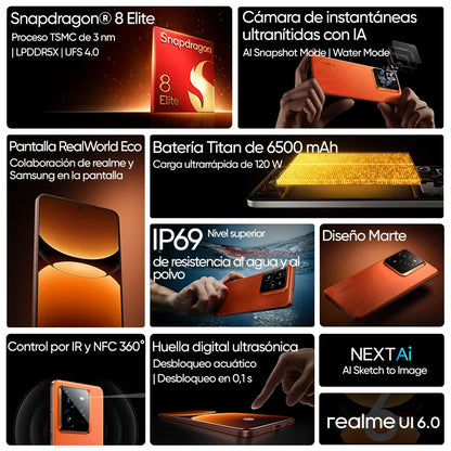 realme GT 7 Pro Smartphone 5G Global Version Snapdragon 8 Elite 6.78'' 120Hz Eco OLED Screen 120W SUPERVOOC 50MP Camera NFC GPS