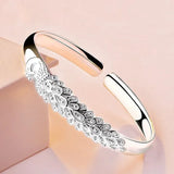 925 Sterling Silver Peacock Opening Screen Bracelet For Women Luxury Designer Texture Open Bangles Original Party Jewelry Gift 