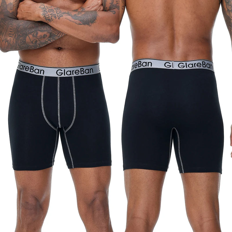 4pcs Set Mid-Long Boxer Shorts Men's Underwear Cotton Breathable Male Underpants for Men Homme Boxershorts Slips Soft Panties