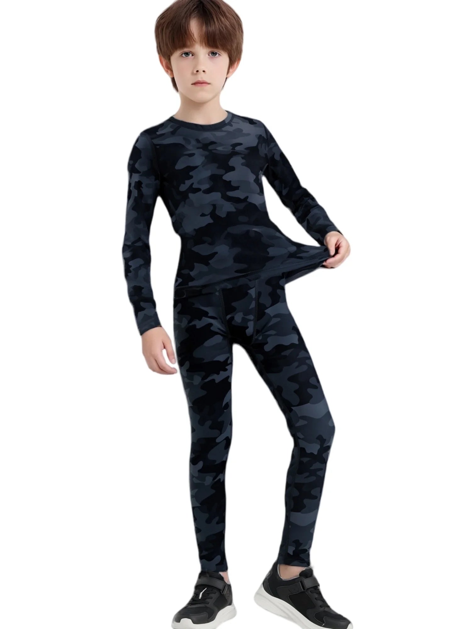 Winter Sports Suit for Children Quick Drying Thermal Underwear Boys Girls Compression Sportswear for Basketball Football