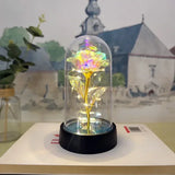 Rosa eterna LED de aluminio, rosas artificiales, decoración para bodas, Navidad y San Valentín. 