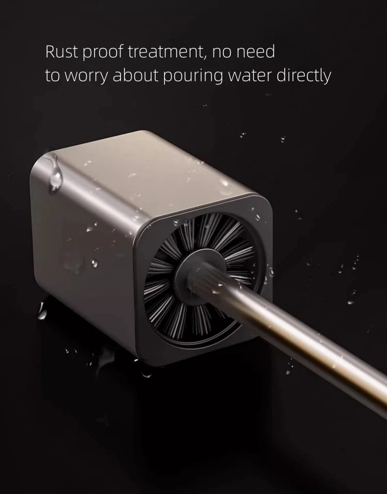 Escobillero de lujo con carcasa metálica, soporte para escobillero de pared, sin ángulo muerto, herramientas de limpieza para el hogar, accesorios de baño