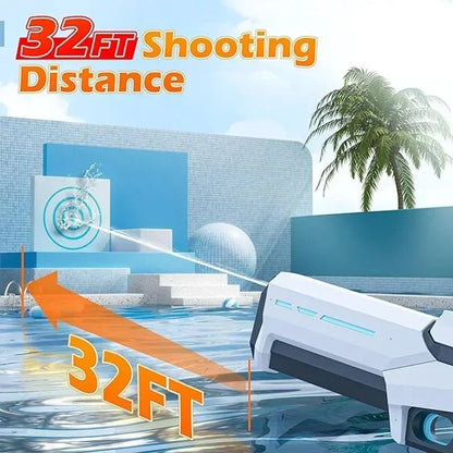 Pistola de agua eléctrica automática con absorción de agua, entretenimiento en piscinas de playa al aire libre, pistola de agua para adultos y niños