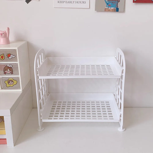 Desktop Stationery Rack Storage Holder Multi-Functional Plastic Shelf Makeup Organizer Office Dormitory Desk Organizer Shelf