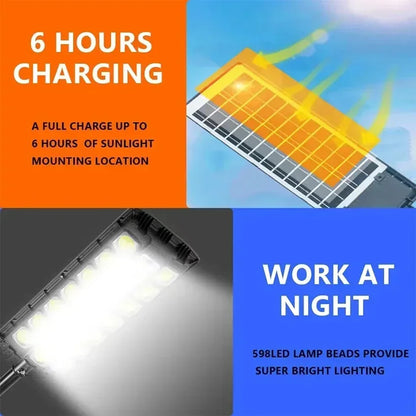 713COB Outdoor Powerful Solar Lights Lighting House Country Garden Wall Lamp Motion Sensor Waterproof 598 LED Solar Street Light