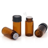 5pcs 1ml 2ml 3ml Amber Roll-on Bottles for Essential Oils Roll-on Perfume Bottle Stainless Steel Ball Container More Color