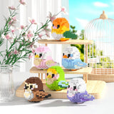 Parrot Micro Building Blocks Bird Cockatiel Budgerigar DIY Assembled Pigeon Macaw 3D Model Mini Brick Figures Toys For Kids