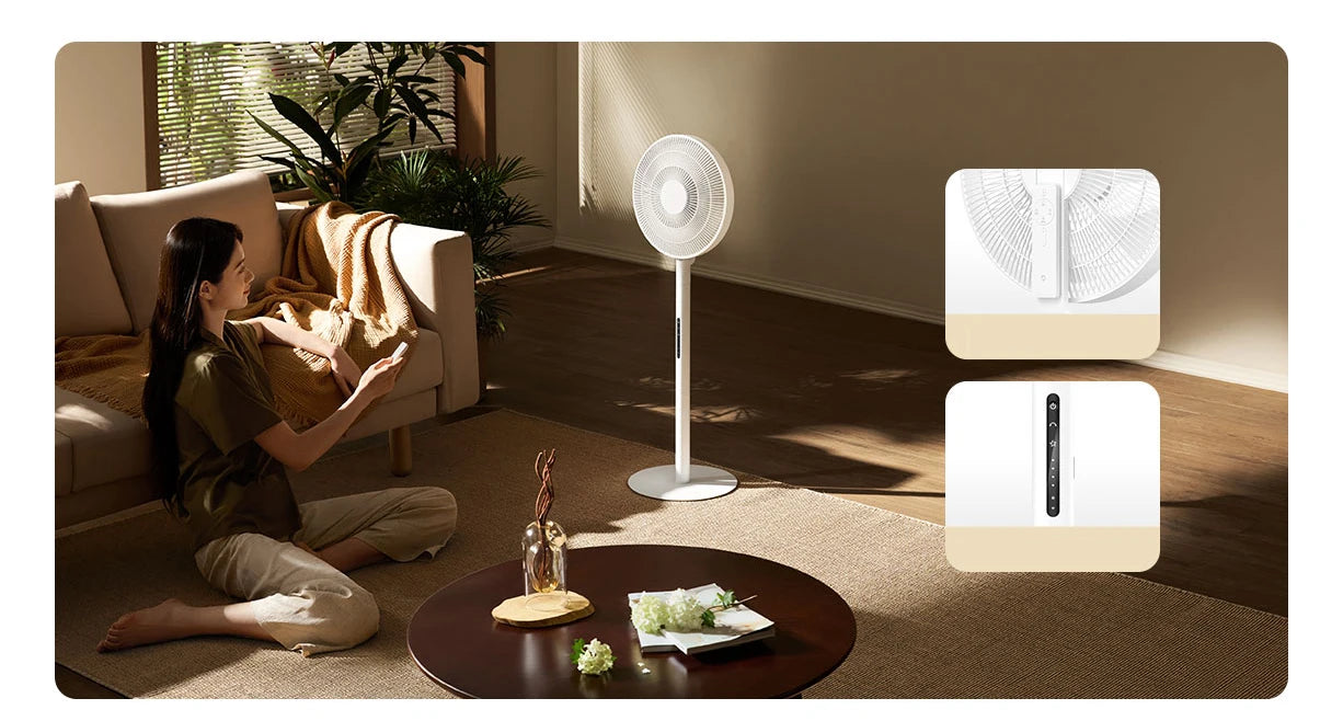XIAOMI MIJIA DC Inverter Floor Fan Pro,Ultra-Thin Retractable,With Storage Box,Smart Standing Electric Fan,100 Air Flow Settings