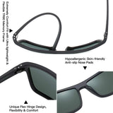 ZENOTTIC Polarized Sunglasses for Men Shades Lightweight TR90 Frame UV400 Protection Square Outdoor Travel Driving Sun Glasses