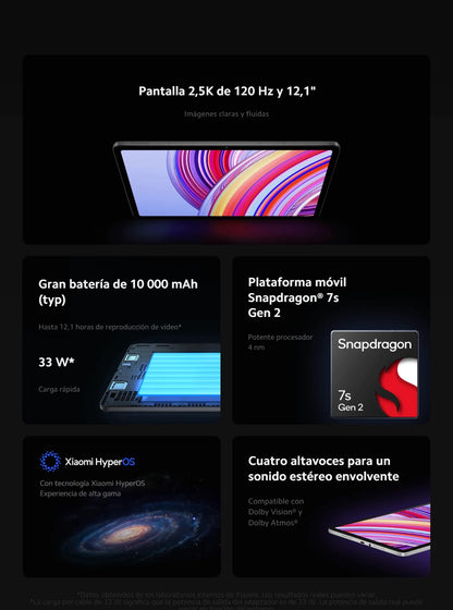 Xiaomi Redmi Pad Pro 12.1 "Wi-Fi 6GB/128GB 8GB/256GB EU Charger Global Version