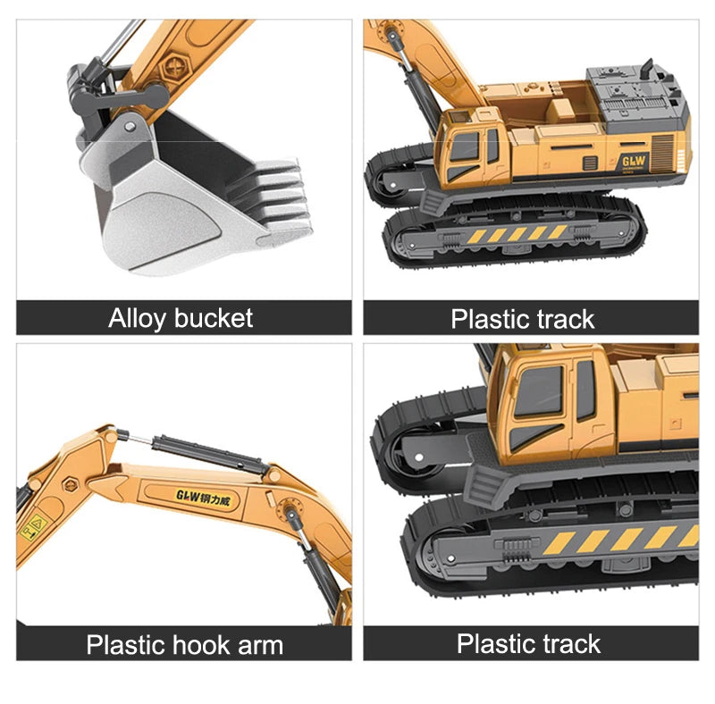 Juguetes para niños, tractor de aleación, excavadora, buldózer, grúa en miniatura, camión, modelo de vehículo agrícola de ingeniería fundido a presión, regalos para niños