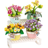 DIY Flower Vase Succulent Cactus Snow Lotus Potting Plants Gardens Building Blocks Model MINI Bricks Kids Sets Kits Toys