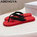 2025 Summer Hot Red Sole Flip Flops Flat Slippers For Women&Men Thick Sole Lazy Mules Casual Vacation Beach Slides Couple Shoes