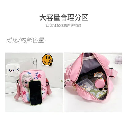 MINISO Disney 2024 New Princess Series Crossbody Bag "Frozen 2" Elsa Sophia Cartoon Shoulder Bag Girls Casual Fashion Handbag