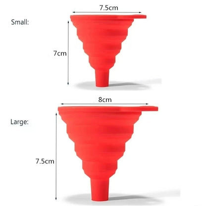 Embudo universal de silicona para motor de coche, para cambio de líquido lavaparabrisas, plegable, portátil, para cambio de aceite y gasolina. 