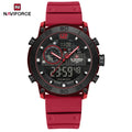 NAVIFORCE NF6104  Men's Lightweight Sports Wrist Watch Dual Display Time Night Light Watches Boy's Quartz  Stopwatch
