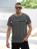 Paris Theme Pattern Print  T-shirt,Pattern T-shirt Men's Summer Wear,Men's Clothing