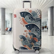 Japanese Koi Wave Pattern Luggage Protective Cover, suitable for 18-32 inch luggage covers, luggage handle gloves, travel access