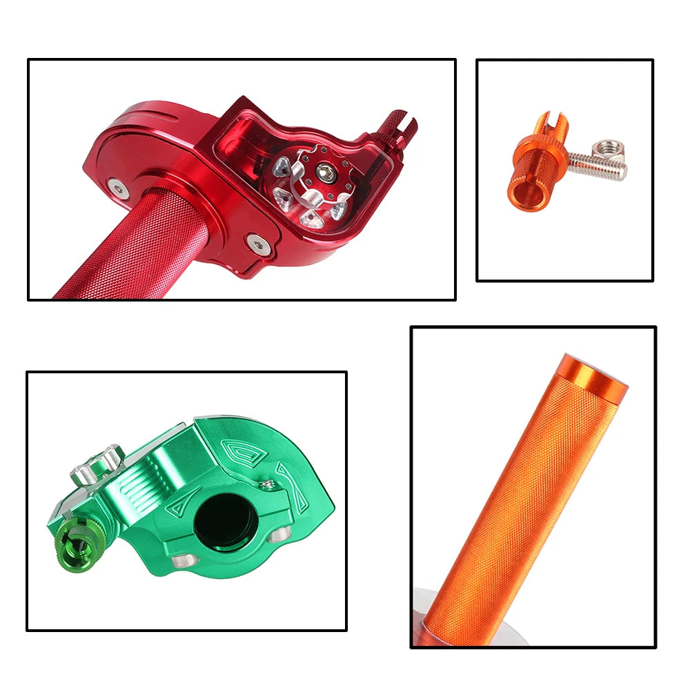 22MM Throttle Twist Grips CNC Aluminum Motorcycle Grips Cable for ATV Scooter Moped Quad Bike Motorcycle Accessories Universal