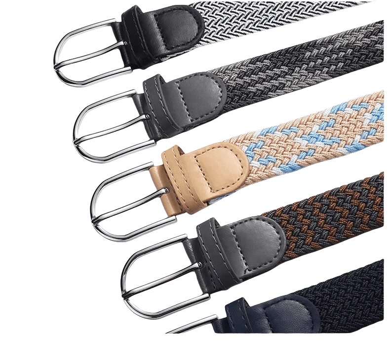 Elastic Nylon Unisex Casual Knitted Pin Buckle Jeans Belt Woven Canvas Elastic Expandable Stretch Waistband for Women Men Girdle