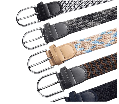 Elastic Nylon Unisex Casual Knitted Pin Buckle Jeans Belt Woven Canvas Elastic Expandable Stretch Waistband for Women Men Girdle