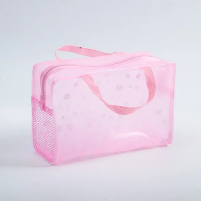 1 Pc PVC Transparent Cosmetic Bag Clear Makeup Bag for Women Girl Waterproof Zipper Beauty Case Travel Handbag Toiletry Bags