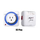 Temporizador de 24 horas para UE/EE. UU., enchufe con temporizador, conexión a tierra mecánica, programable, con cuenta regresiva inteligente, interruptor de bucle, apagado automático