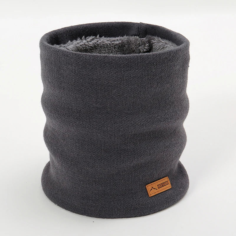 Bufanda cálida de invierno 2023 para mujer, de punto, con anillos de felpa, lisa, para hombre y mujer.