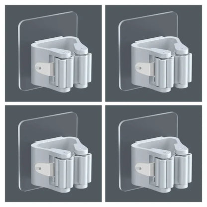 Organizador De Mop De Parede, Rack De Armazenamento Em Casa, Sucção Do Banheiro, Tubo De Suspensão, Ganchos Traceless, Cabide De Vassoura Impermeável, 2 Pcs, 4Pcs
