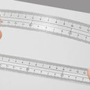 8PCS/Set Plastic Ruler Compasses Set Transparent Straight Ruler Measuring Ruler Set Square Eraser Protractor School Office