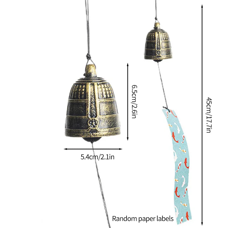 Japanese Wind Chimes Cast Iron Feng Shui Wind Bells Good Luck Hanging Pendant Indoor Outdoor Temple Home Garden Decoration
