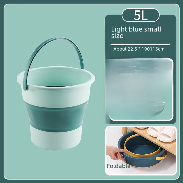 Portable Folding Wash Bucket Household Car Use Plastic Thickened Folding Bucket for Outdoor Fishing 