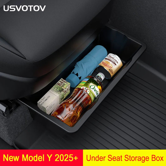 For Tesla New Model Y 2025 Launch Juniper Seat Storage Box Center Console Organizer Bins Front Rear Tray Trash Accessories