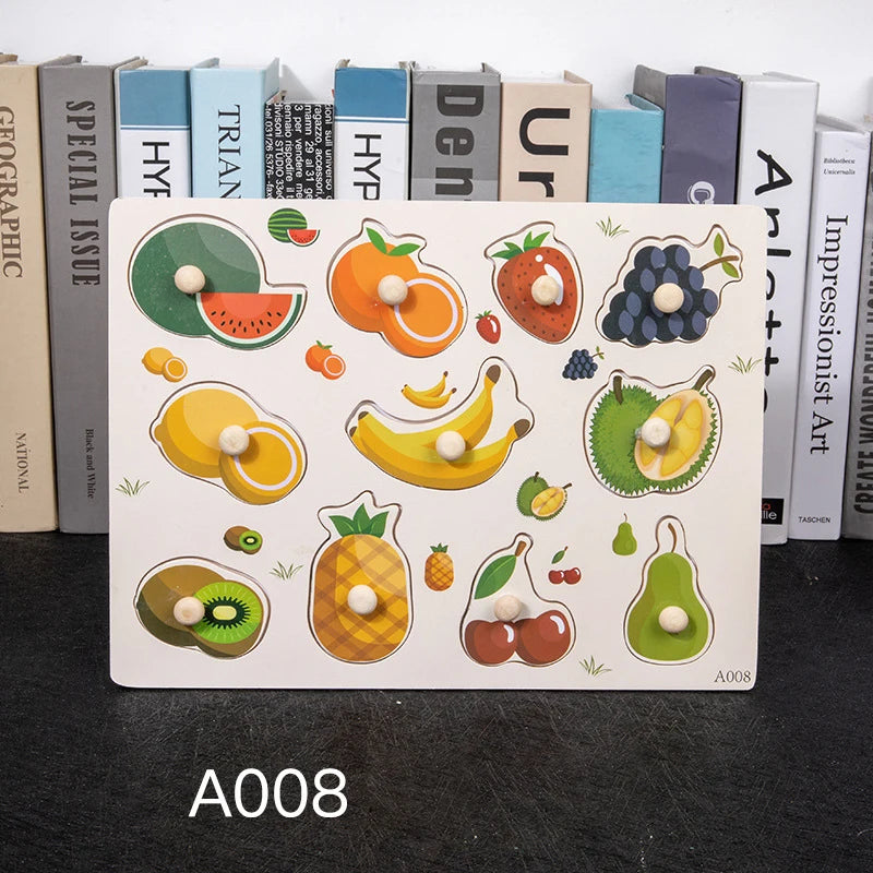 Toddler Wooden Peg 3D Puzzles Kids Toys Alphabet Montessori Education Learning Toys Great Preschool Gift for Girls and Boys