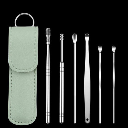 Women Men Ear Cleaner Wax Pickers Earpick Wax Remover Curette Ear Pick Cleaner Kit Spoon Care Ear Clean Tool