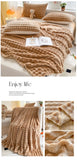 1 Pc Luxury Faux Rabbit Fur Throw Blanket Soft Warm White Striped Fluffy Blankets for Sofa Office Naps Single Double Plush Plaid