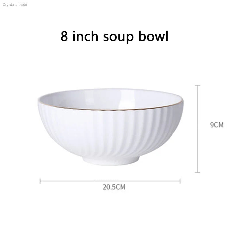 1pc Dish And Plates Bone china Dinner Set China Health Tableware White Ceramic Fruit tray  Soup plate Bowl Dish Gift Porcelain